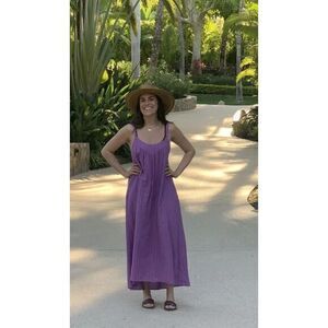 Xírena Rumi Dress size M Maxi Gauze Tie Back Lavender Stripe‎ Boho Resort